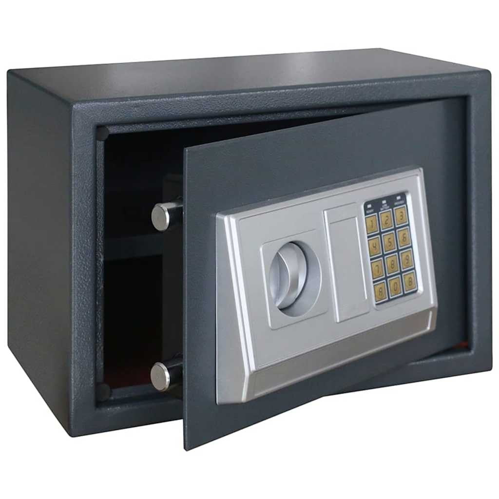 Coffre-fort numérique Mon Rempart en acier gris foncé avec clavier électronique, idéal pour sécuriser vos objets.