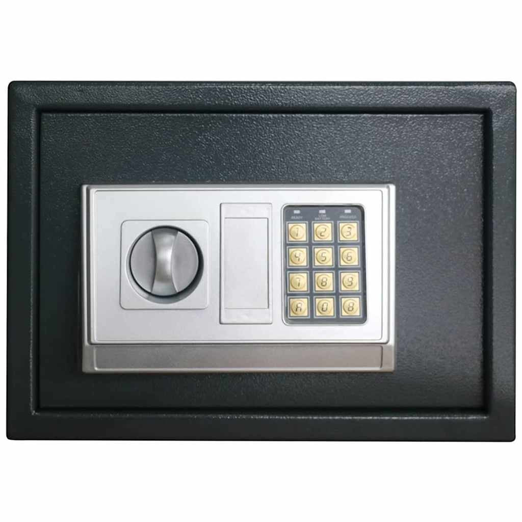 Coffre-fort numérique Mon Rempart en acier gris foncé avec clavier électronique et bouton rotatif de verrouillage