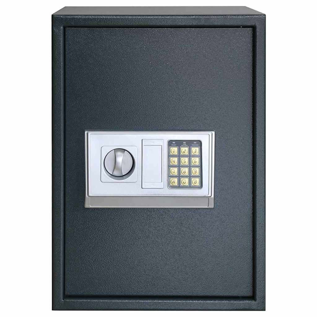 Coffre-fort numérique Mon Rempart en acier gris foncé avec clavier électronique pour sécuriser vos objets de valeur.