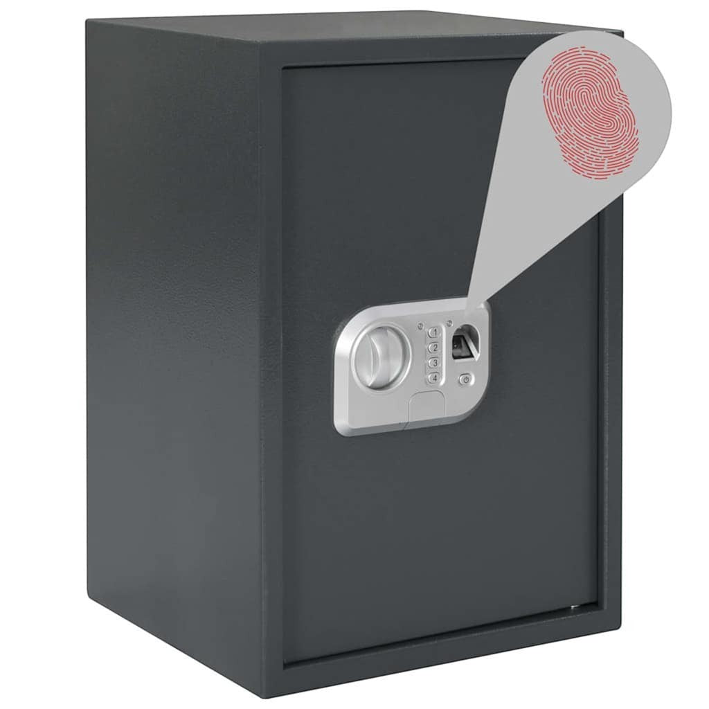 Coffre-fort Mon Rempart en acier gris foncé avec serrure électronique et lecteur d'empreinte digitale pour bureau