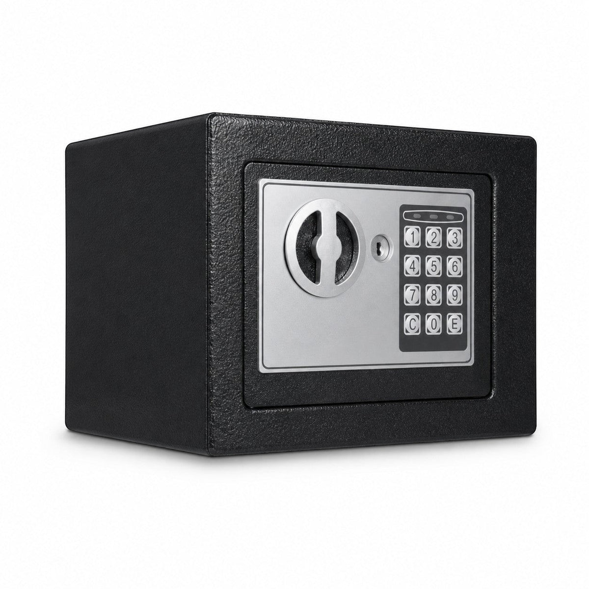 Coffre fort numérique compact Mon Rempart en acier noir avec clavier électronique et serrure à clé de secours